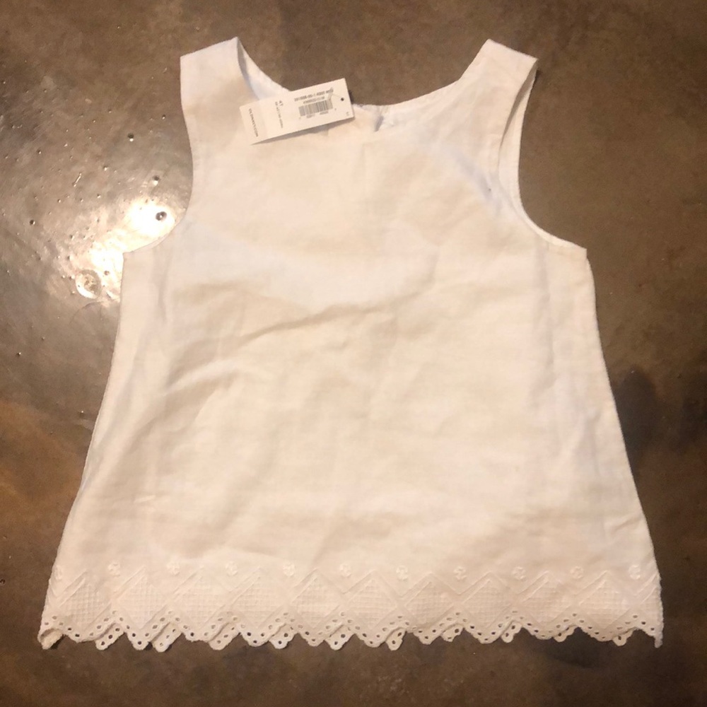Old navy toddler eyelet top white NWT 4T